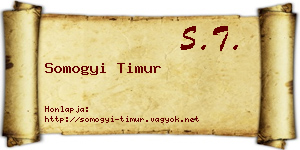 Somogyi Timur névjegykártya